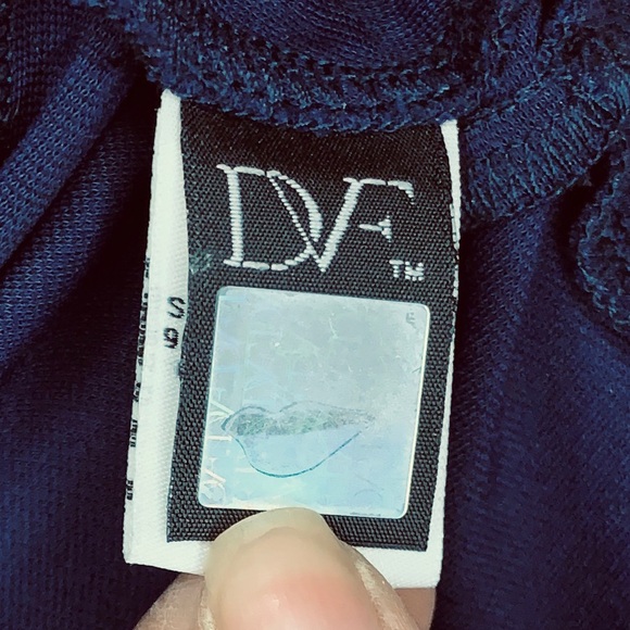 Diane Von Furstenberg Navy Blue V Neck Dress - Picture 5 of 8